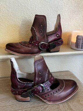 Freebird Stardom Leather Ankle Boots Women’s Size 8 Wine Color